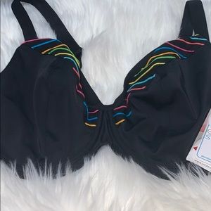 Black bathing suit bra